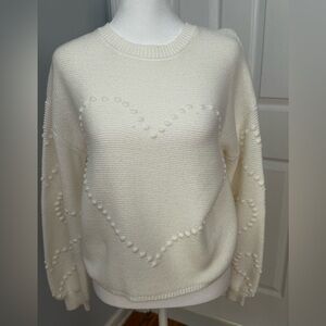 Jessica Simpson Cream Sweater with heart theme